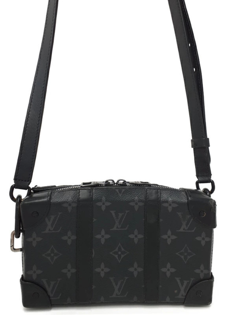 Louis Vuitton Monogram Eclipse Black Soft Trunk Wallet Shoulder Bag